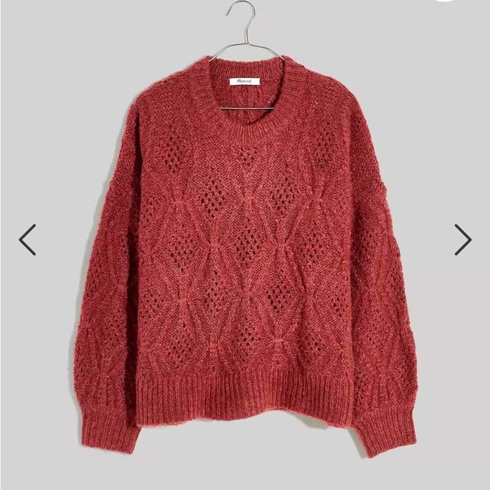 Madewell Pointelle Cayden Balloon-Sleeve Sweater